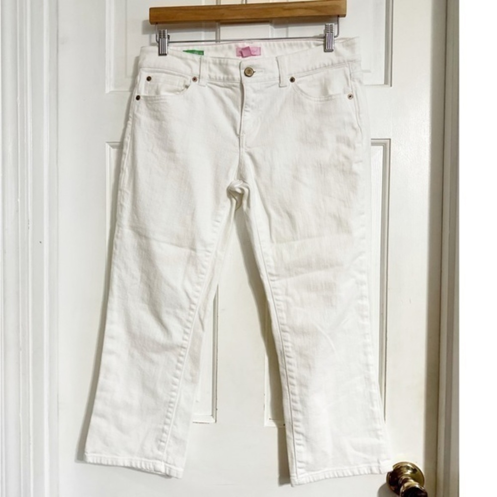 Lilly Pulitzer White Jean Capris Sz 8